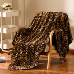 Excervent 3D Leopard Flannel Fleece Throw Blanket 300 GSM Lightweight Cheetah Blanket for Couch Sofa Bed Super Soft Cozy Warm Blankets 50x60 inches Brown