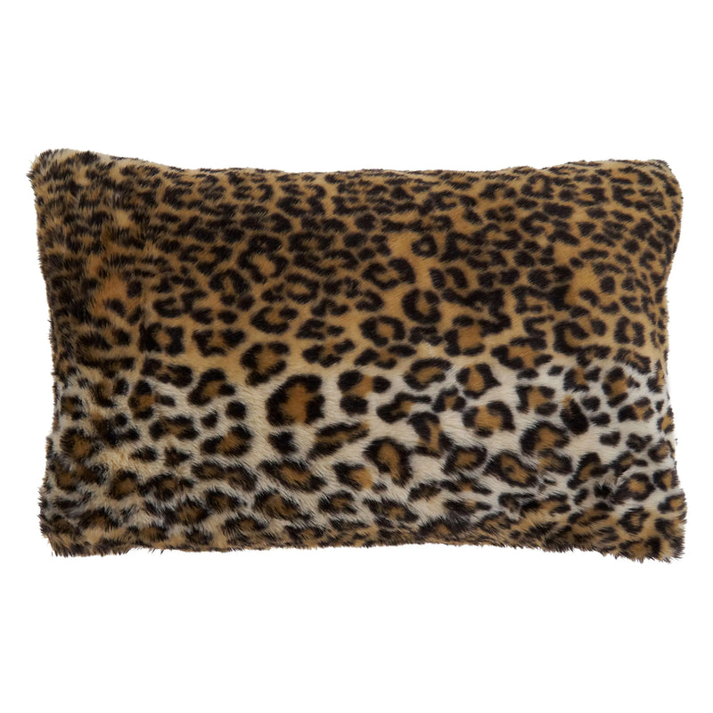 SARO LIFESTYLE Guépard Collection Cheetah Print Faux Fur Throw Pillow with Poly Filling 12